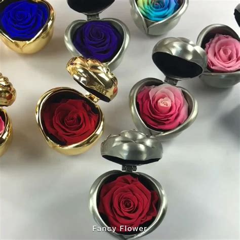 metal rose ring box|preserved rose with ring.